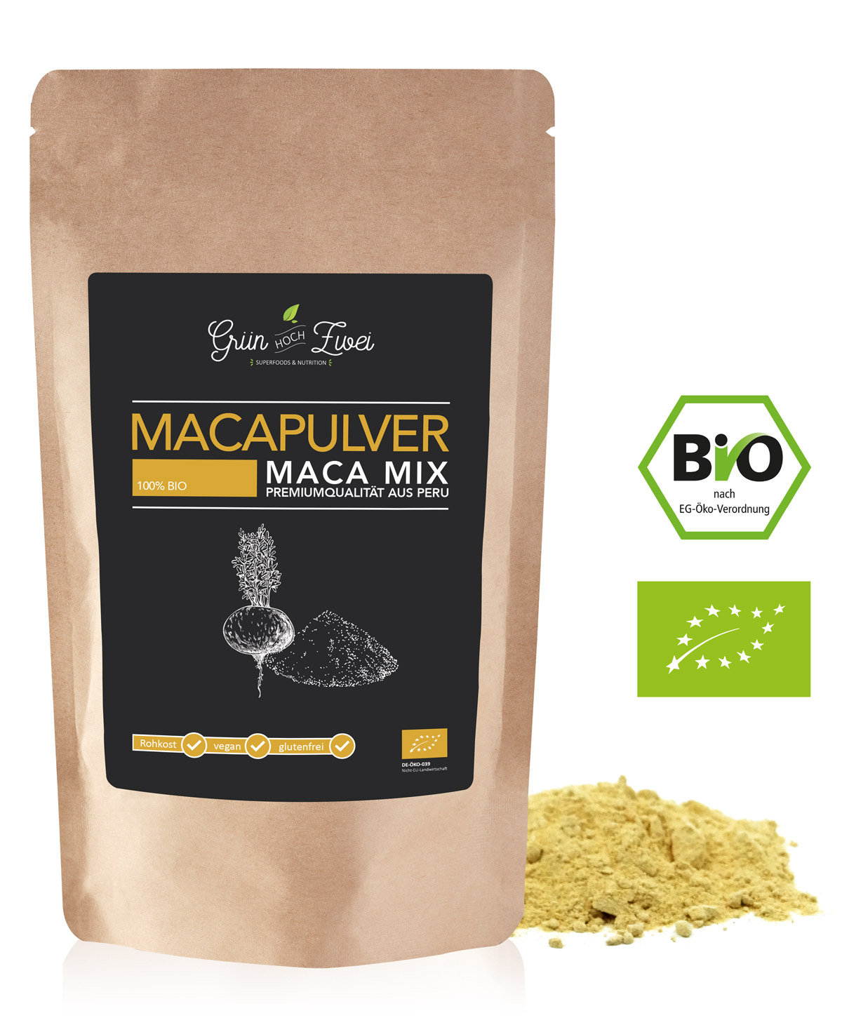 maca-mix-doypack19-2 Maca Pulver Mix aus gelbem, rotem, schwarzen Maca